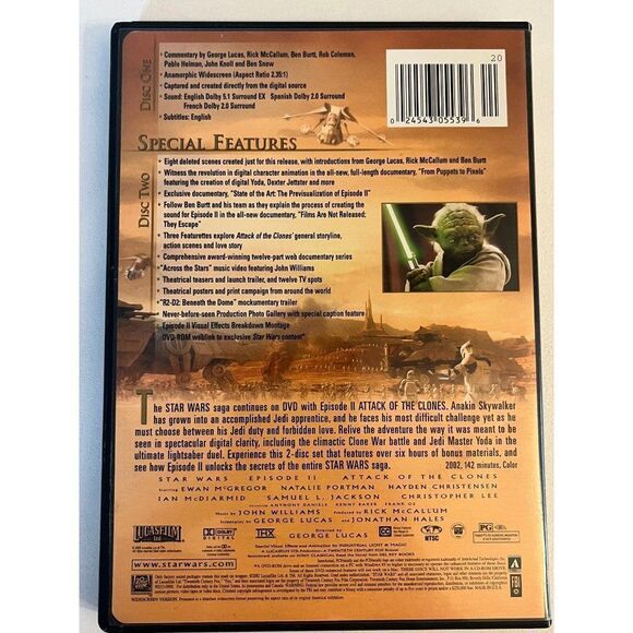 Star Wars attack of the Clones DVD set EE - Picture 3 of 4